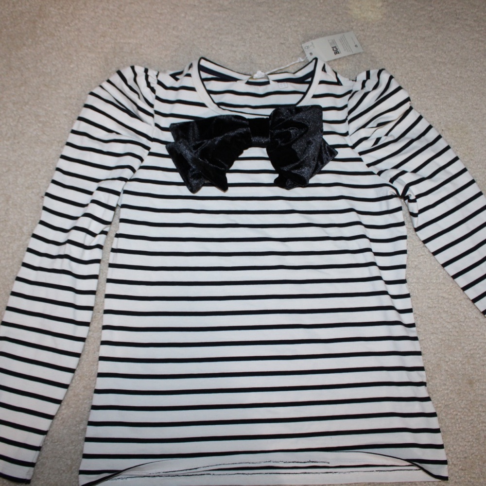 NWT Boden Imogen Breton Stripe Puff Shoulder Bow Top
